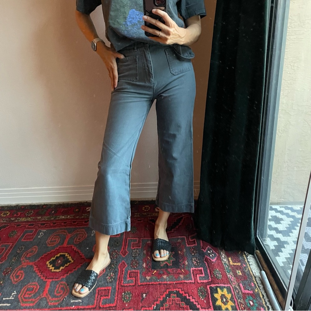 Marine Layer Bridget Wide Leg Pant in Ink